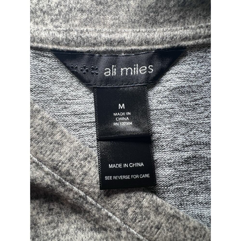 ALI MILES (M) Women Top-Dog-Frenchie-Gray V-neck-3/4 Sleeve-Corgie-Dachshund-EUC - Picture 12 of 16